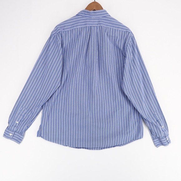 Ralph Lauren Shirt Mens XL Blue Striped Custom Fit Button Down Long Sleeve - Picture 2 of 10